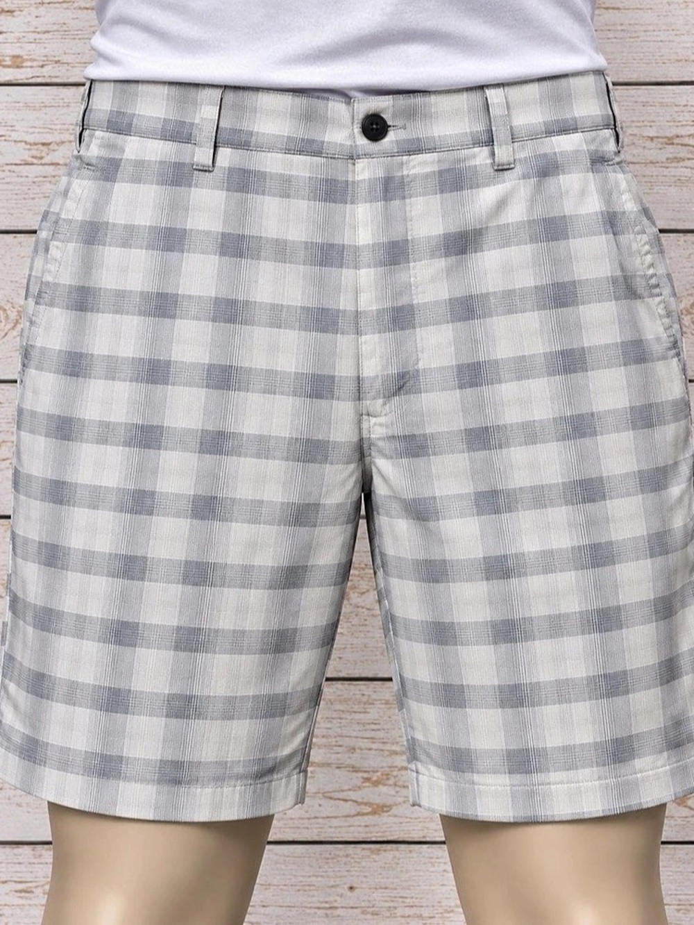 PGA TOUR Men's Motionflux Plaid Golf Shorts Sz 36 Gray/white